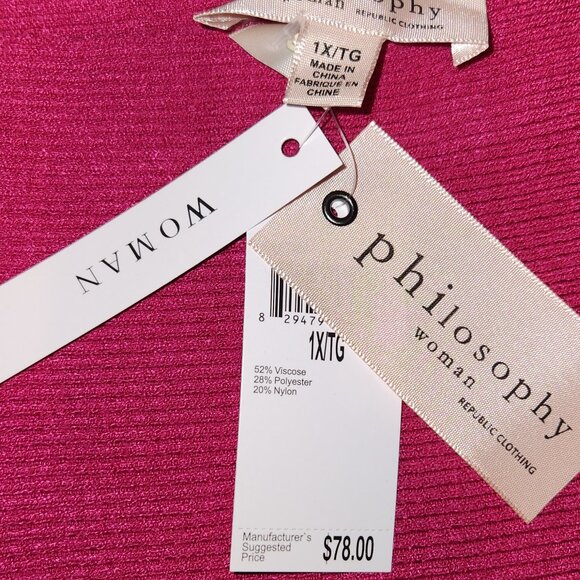 NWT Hot Pink Bat Wing Sweater - Picture 3 of 4